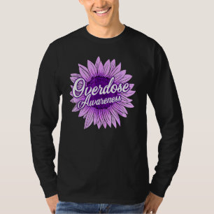 Camiseta Girassol Fofo Fita Roxa Sobredosagem de Opióides C