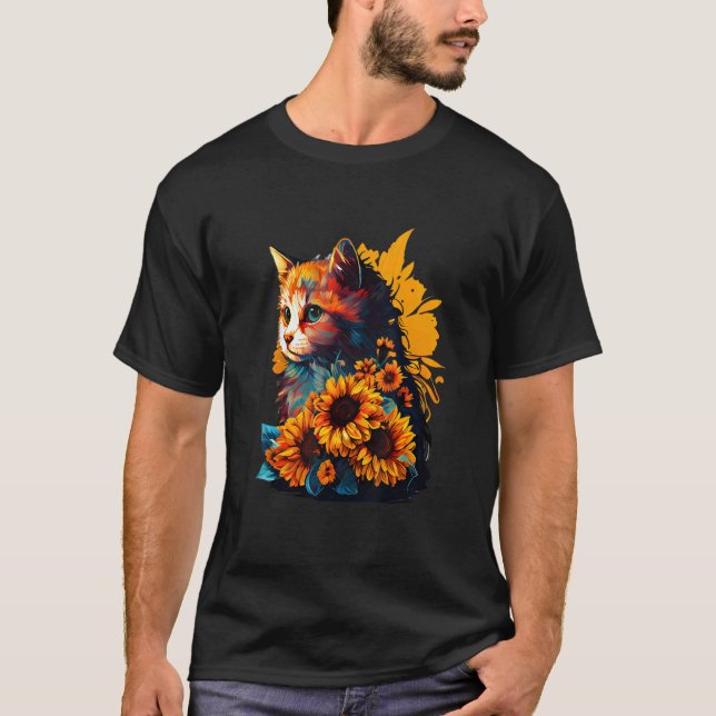 Camiseta Girassol - Gato_1 (Frente)