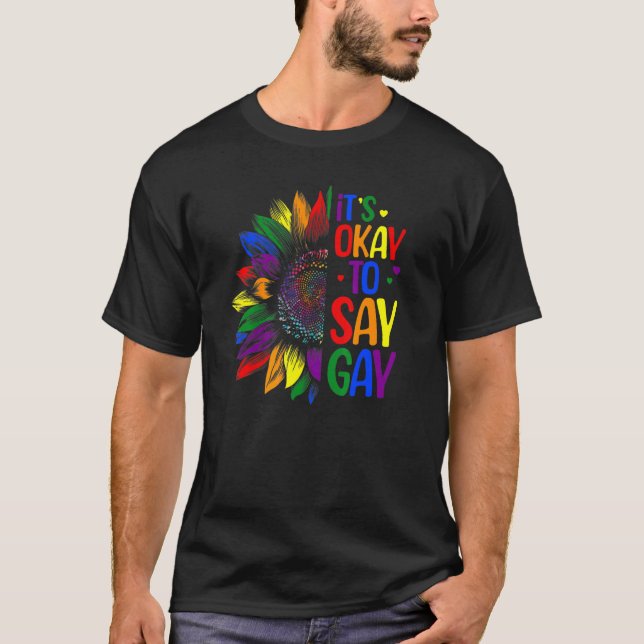 Camiseta Girassol giro bonito É bom dizer Gay Lgbt Lésbica  (Frente)