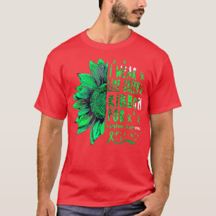 Camiseta Girassol I Visto Verde limão Fita para Linfoma Aw