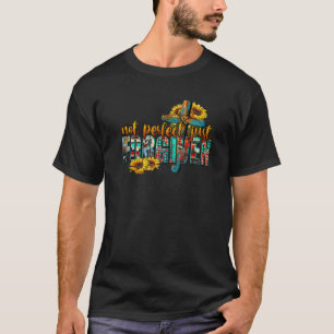 Camiseta Girassol Jesus Cruz Não Perfeito Apenas Perdoado C