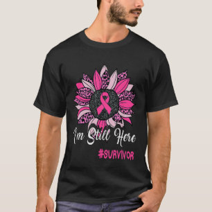 Camiseta Girassol Laço Rosa Ainda Estou Aqui Câncer de Mama