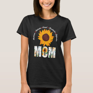 Camiseta Girassol Mamãe Protetor de Enfermeiro Amigo Mote B
