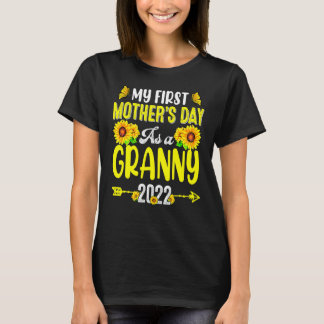 Camiseta Girassol Meu Primeiro Dia de as mães Como Mãe Avó