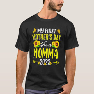 Camiseta Girassol Meu Primeiro Dia de as mães Como Mãe Mãe