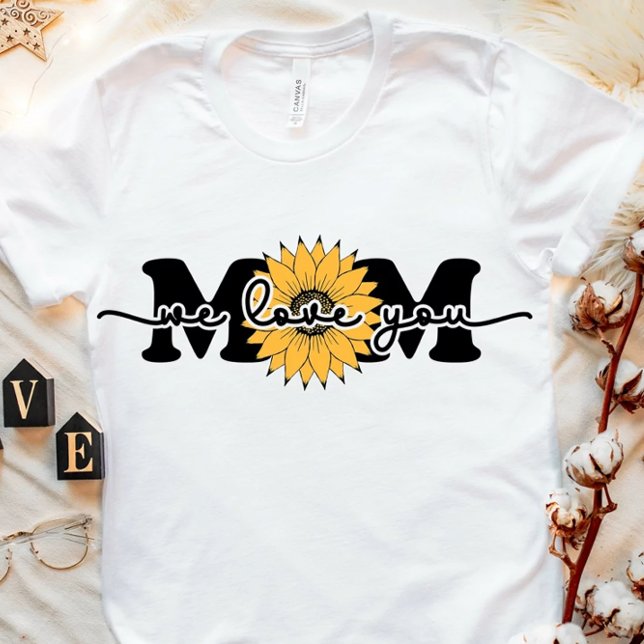 Camiseta Girassol "Nós Te Amamos Mãe" Tee (Criador carregado)