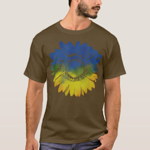 Camiseta Girassol Para A Ucrânia Cores De Bandeira Amarelo 