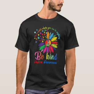 Camiseta Girassol Puzzle Seja Gentil Conscientização do Aut