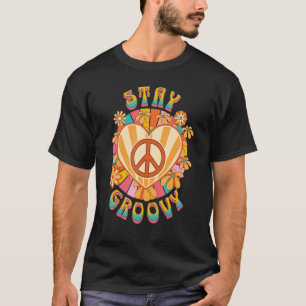 Camiseta Girassol Retro Hippie Fique Groovy Mente Positiva
