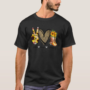 Camiseta Girassol Retro Paz Amor País Vaqueira Meio-Oeste