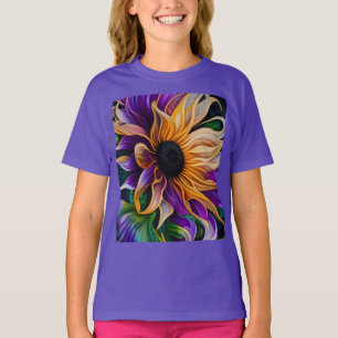 Camiseta Girassol roxo e Dourado
