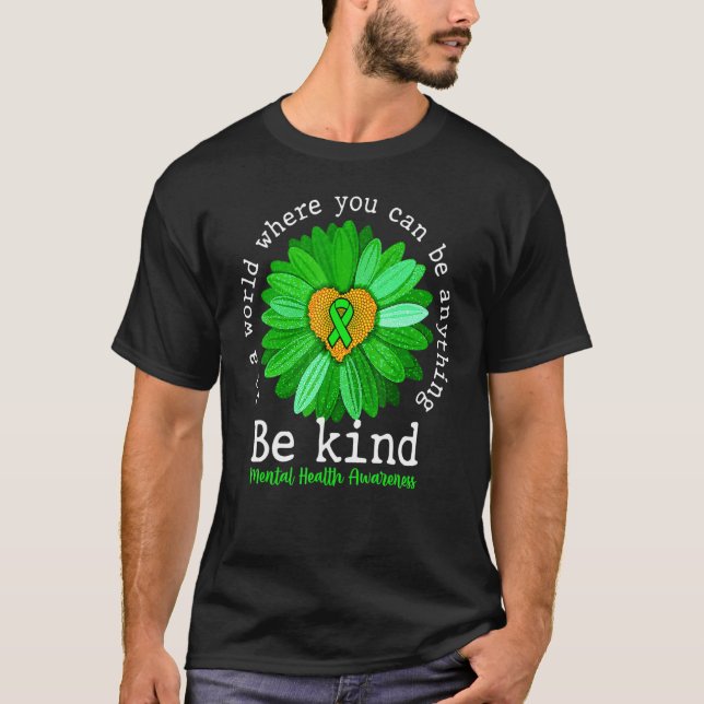 Camiseta Girassol verde seja gentil com os adolescentes de  (Frente)