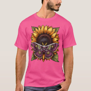 Camiseta Girassol Vintage Mariposa Luna Botânica Borboleta
