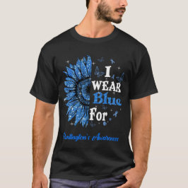Camiseta Girassol Visto Azul para a Doença de Huntington