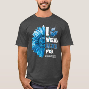 Camiseta GirassolCoração Girassol Eu Visto Azul Para Als Aw