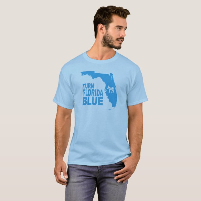 Camiseta Gire o estado progressivo azul do t-shirt | de (Frente Completa)