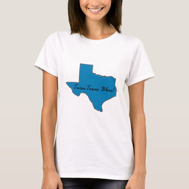 Camiseta Gire Texas azul! Orgulho Democrática (Frente)