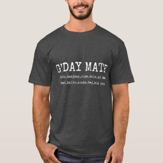 Camiseta Gíria australiana GDAY MATE amigos rapaz