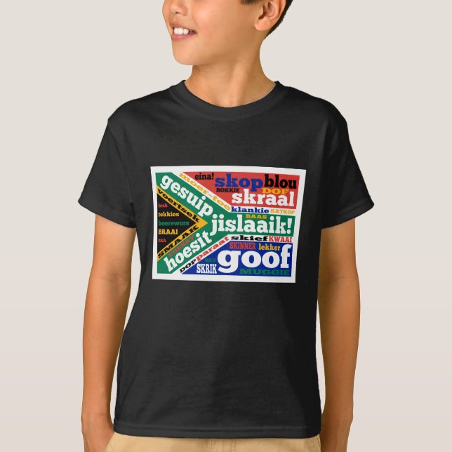 Camiseta Gíria sul-africana e coloquialismos (Frente)
