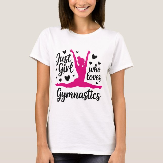 Camiseta Girl ama Gymnastics Heart Design (Frente)