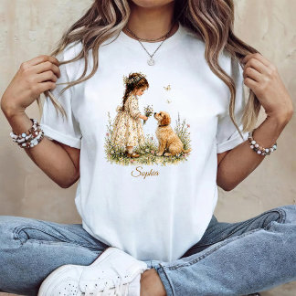 Camiseta Girl and Puppy