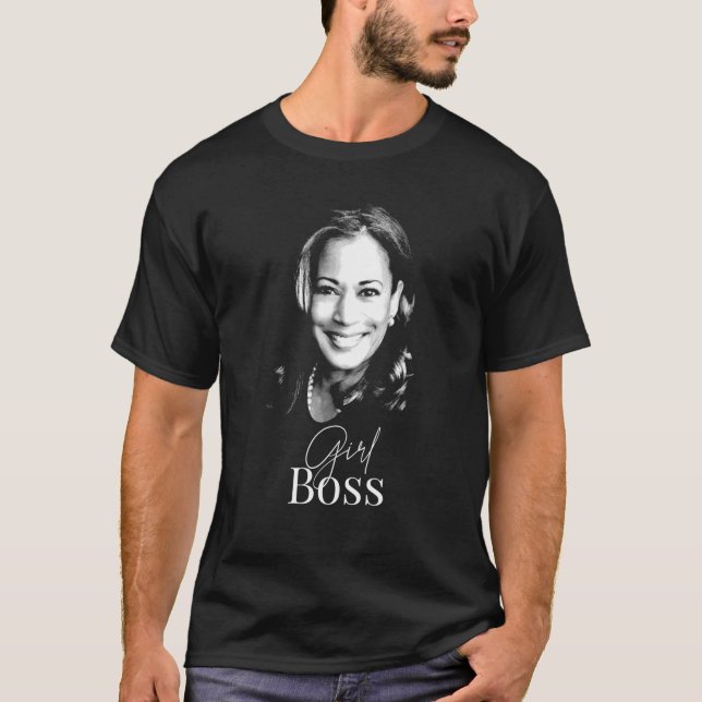 Camiseta Girl Boss Kamala Harris Tshirt para o Democrata Li (Frente)