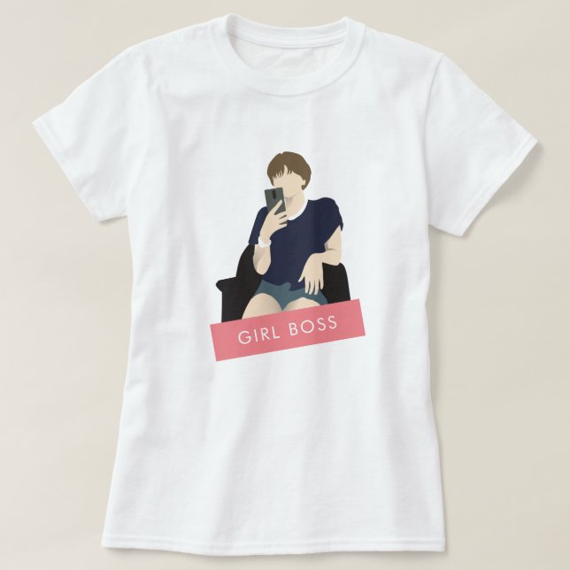Camiseta Girl Boss Selfie (Frente do Design)