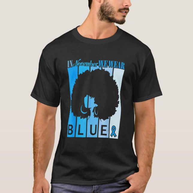 Camiseta Girl In November We Wear Blue Diabetes Awareness (Frente)