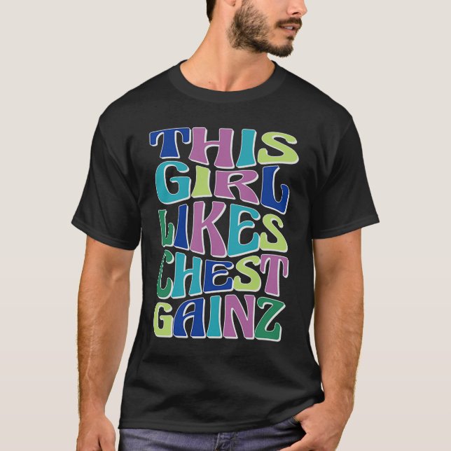 Camiseta Girl Likes Benchpress Powerlifting Gym Workout (Frente)