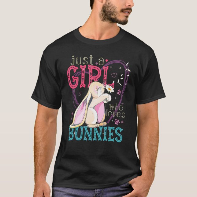 Camiseta Girl Loves Bunnies  Rabbit  Zookeeper (Frente)