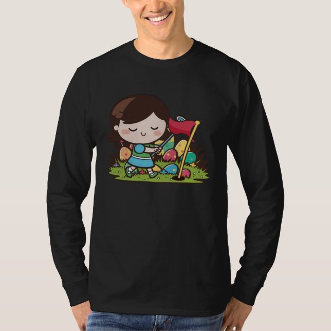 Camiseta Girl Playing Golf Golf Easter (Frente)