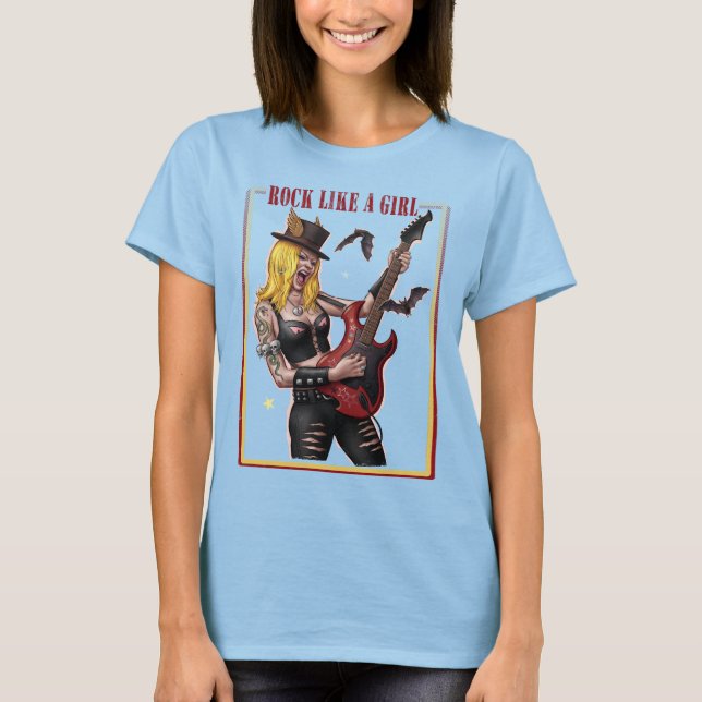 Camiseta Girl Power Rock – Rock Like a Girl  (Frente)