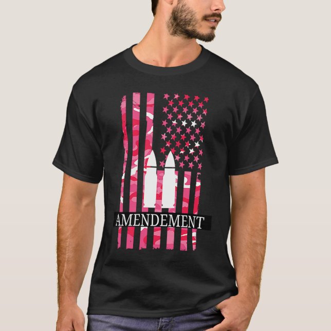 Camiseta Girl Pro Gun Second Amendment  2A patriot American (Frente)