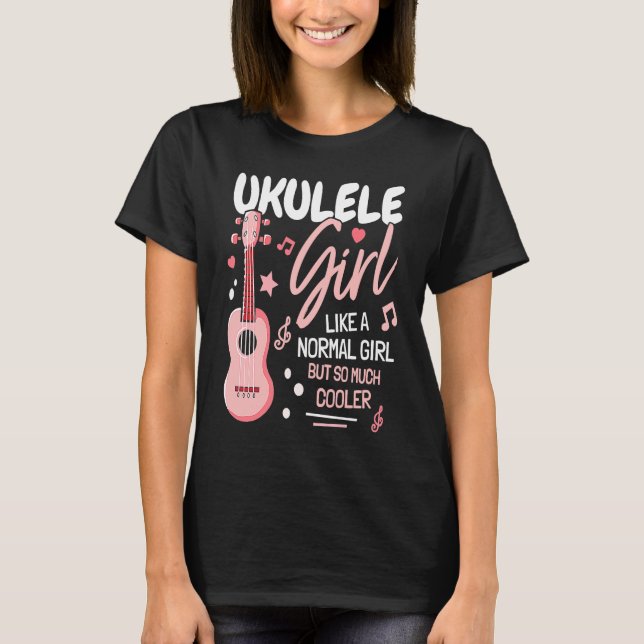 Camiseta Girl Ukulele Player I Women Ukulele I Daughter Uku (Frente)