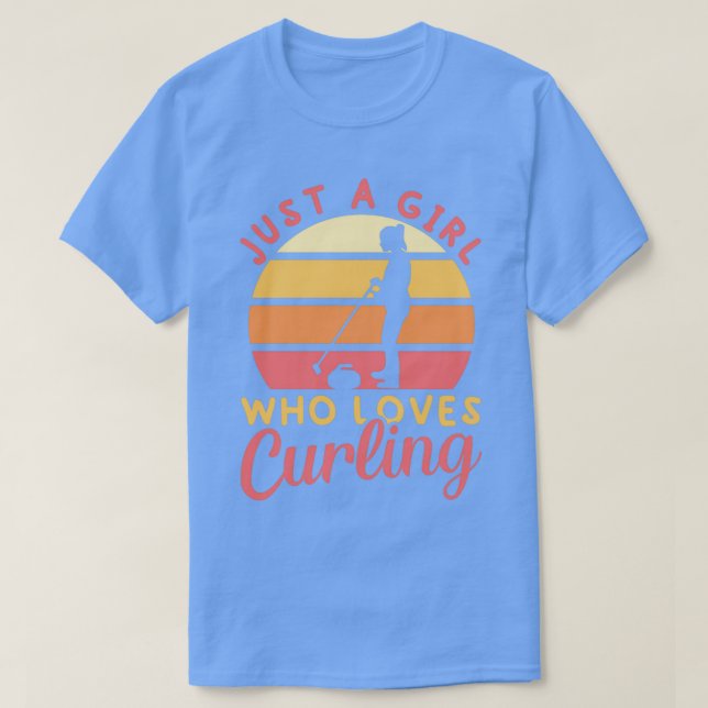 Camiseta Girl Who Loves Curling Player Team Coach Curling S (Frente do Design)