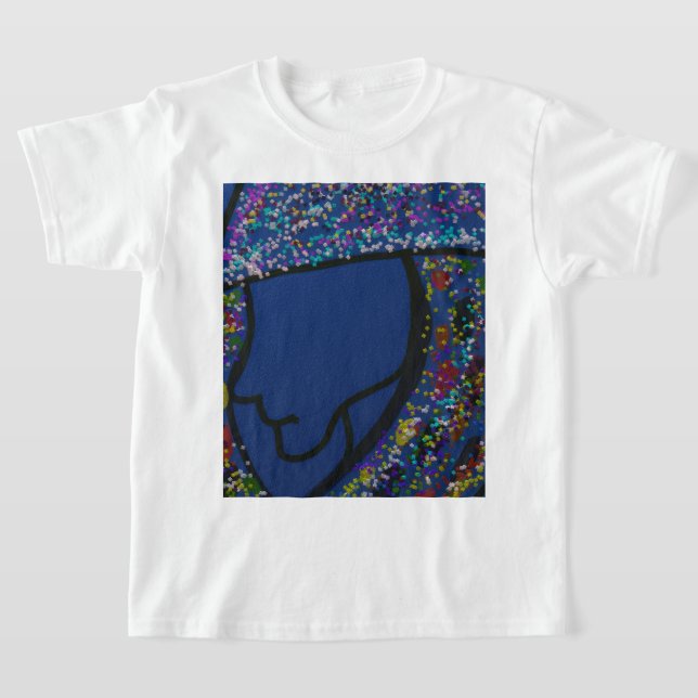 Camiseta Girl with Spotted Glitter Print Hair  (Postura )