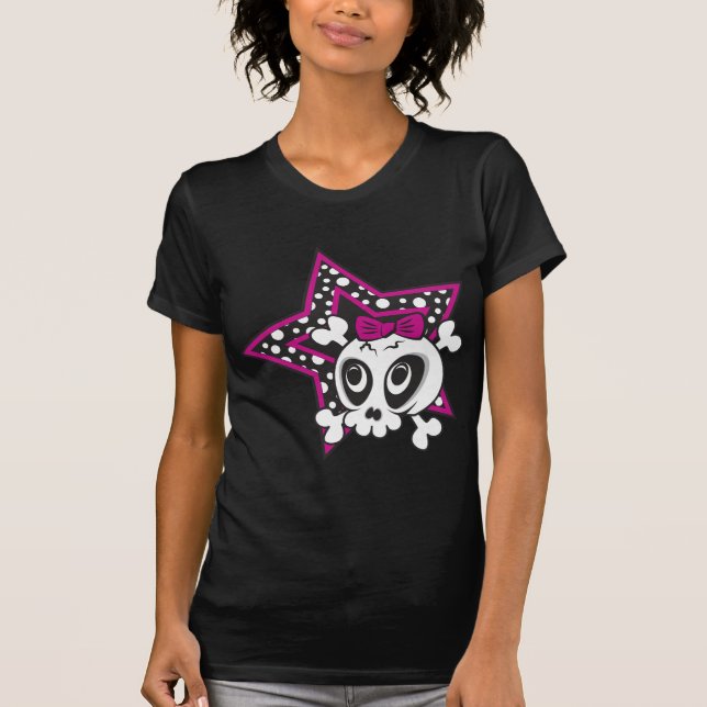 Camiseta Girlie Emo Skull (Frente)