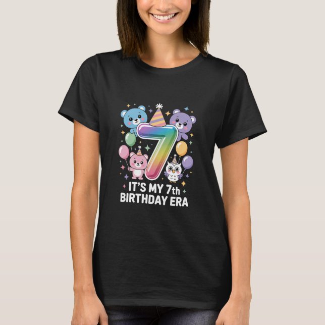 Camiseta Girls 7th Birthday Butterfly Magic Celebration Art (Frente)
