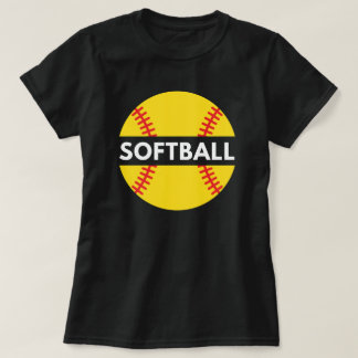 Camiseta Girls and Women Softball | Cota de Softball Preta