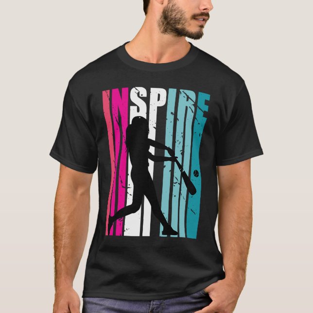 Camiseta Girls Baseball Inspire Coach Softball Retro blue P (Frente)