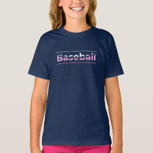Camiseta Girls Baseball - Tipografia Geométrica Rosa
