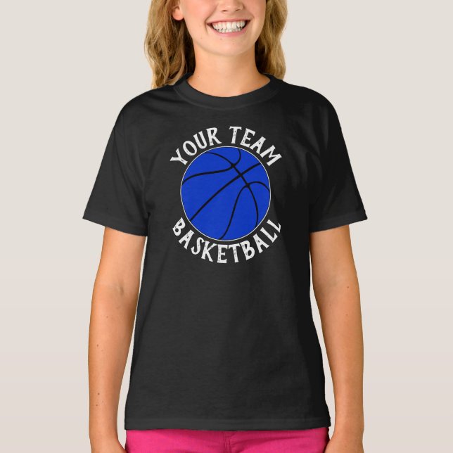 Camiseta Girls Blue Basball Team, nome do jogador e número (Frente)
