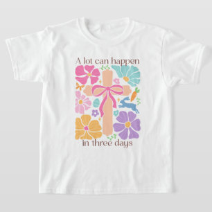 Camiseta Girls Boho Christian Páscoa Cross