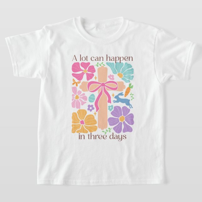 Camiseta Girls Boho Christian Páscoa Cross (Postura )