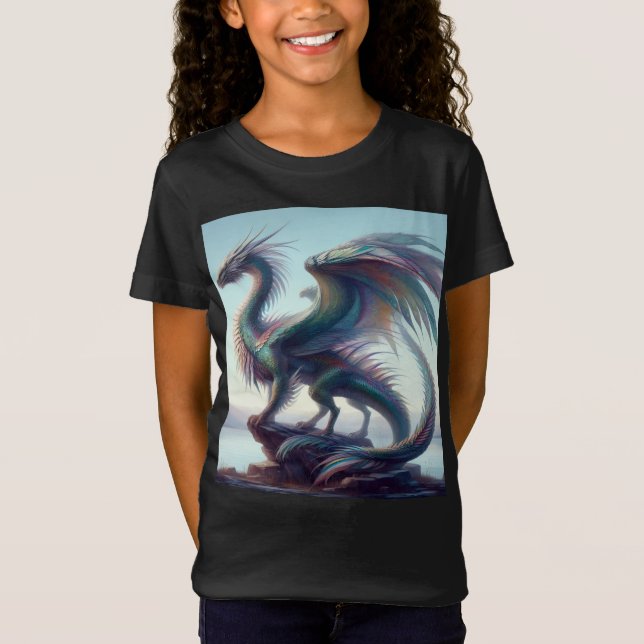 Camiseta Girl's colorful beautiful dragon t-shirt (Frente)