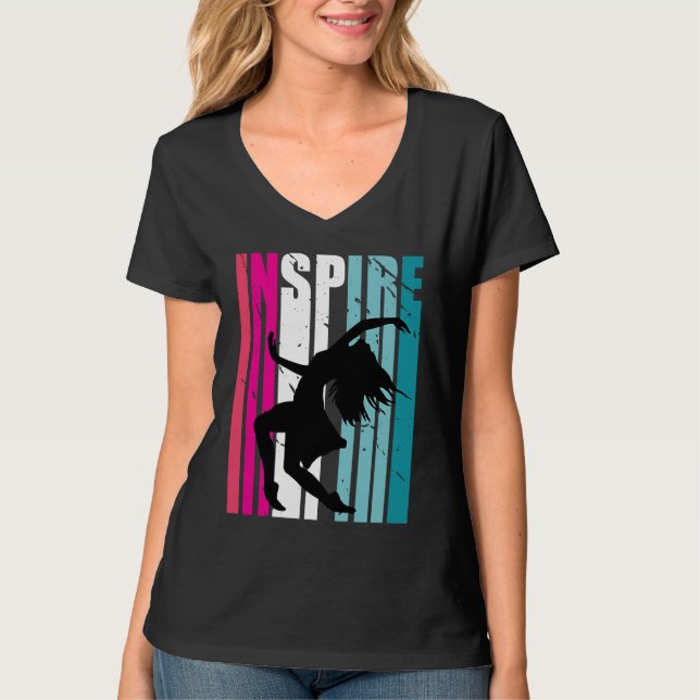 Camiseta Girls Dance Inspire Coach Dancer Retro Dancing (Frente)