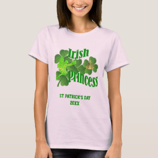 Camiseta Girls Dia de São Patrício Irish Princess T Shirt