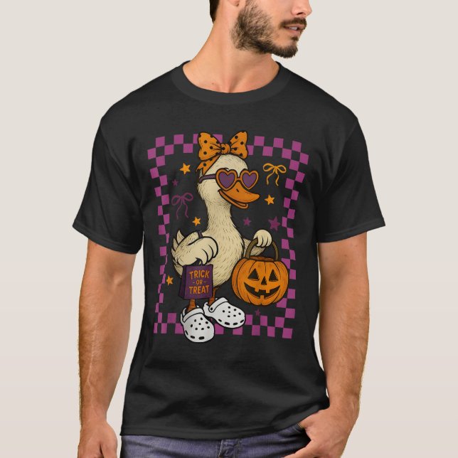 Camiseta Girls Goose Halloween Spooky Goosey Silly Goose Pu (Frente)