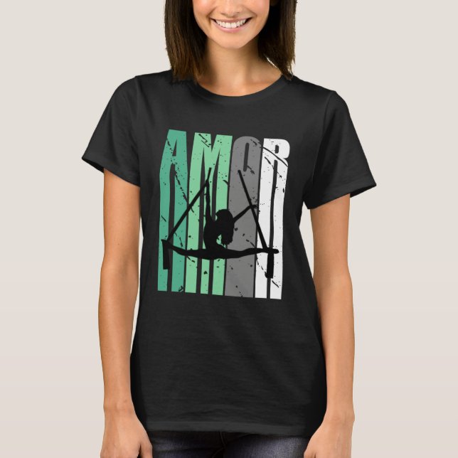 Camiseta Girls Green Aerialist Distressed Amor Loves Inspir (Frente)