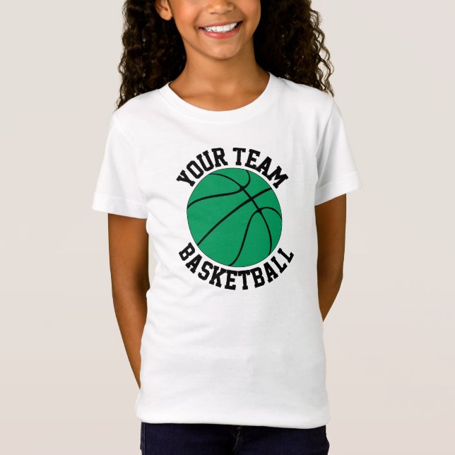 Camiseta Girls Green Basball Team Name, Player & Number (Frente)